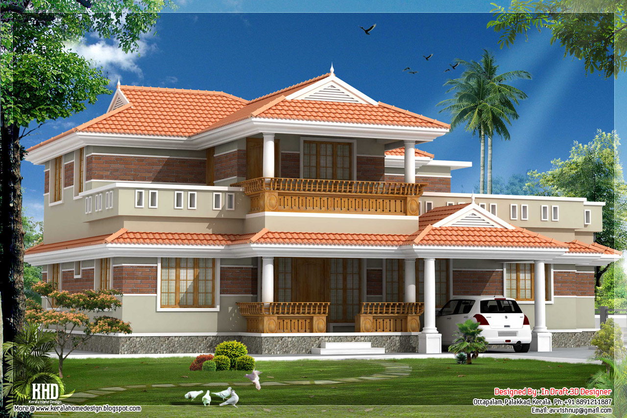 Traditional looking Kerala  style  house  in 2320 sq feet 