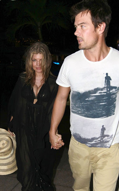 Fergie and Josh Duhamel out in St Barts