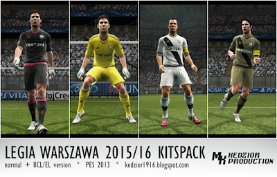 PES 2013 Legia Warszawa 15/16 kits by Kędzior