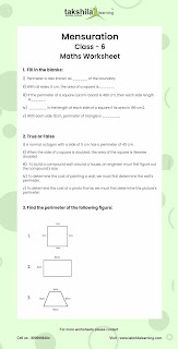 Mensuration worksheet