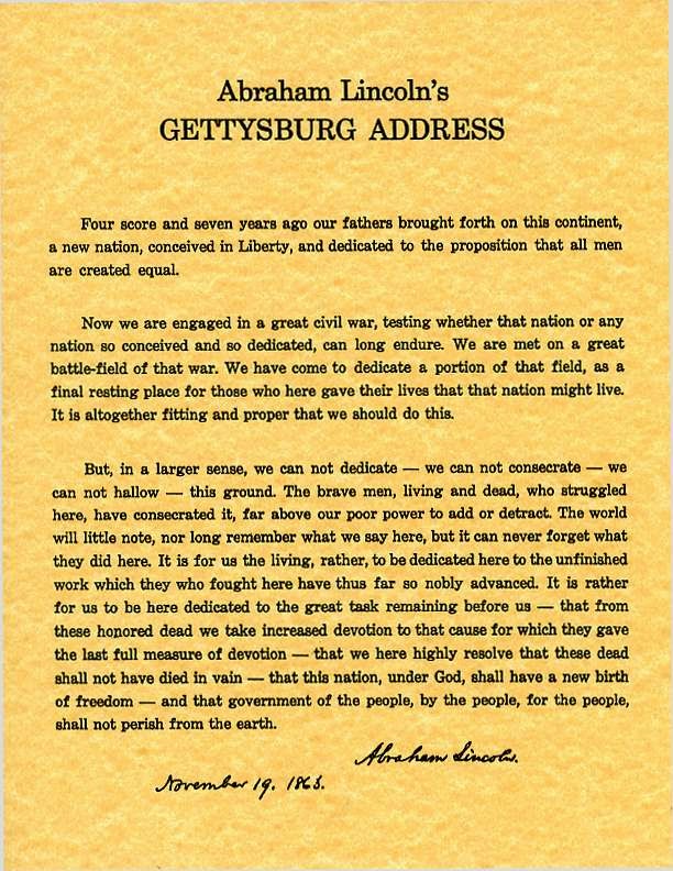 Must Read Gettysburg Address Abraham Lincoln Rebukes Us