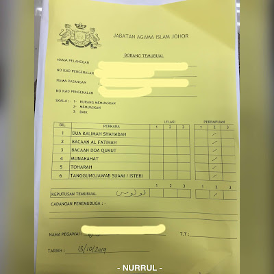 INFO  Hantar Borang Nikah Johor & Interview