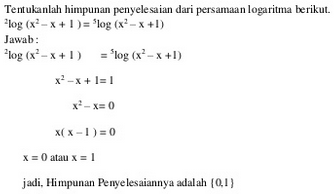 Contoh soal persamaan logaritma