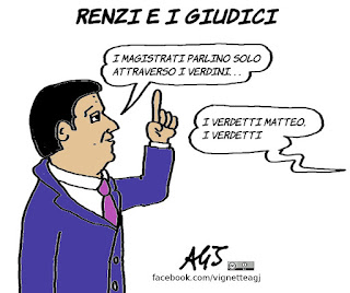 renzi, giudici, magistratura, verdini, vignetta, satira