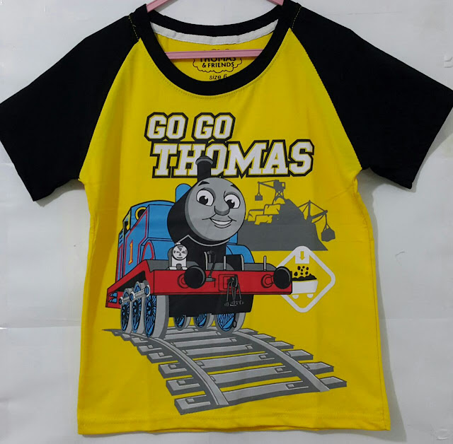 Baju Anak Karakter Thomas Go Size 7 - 10 Tahun