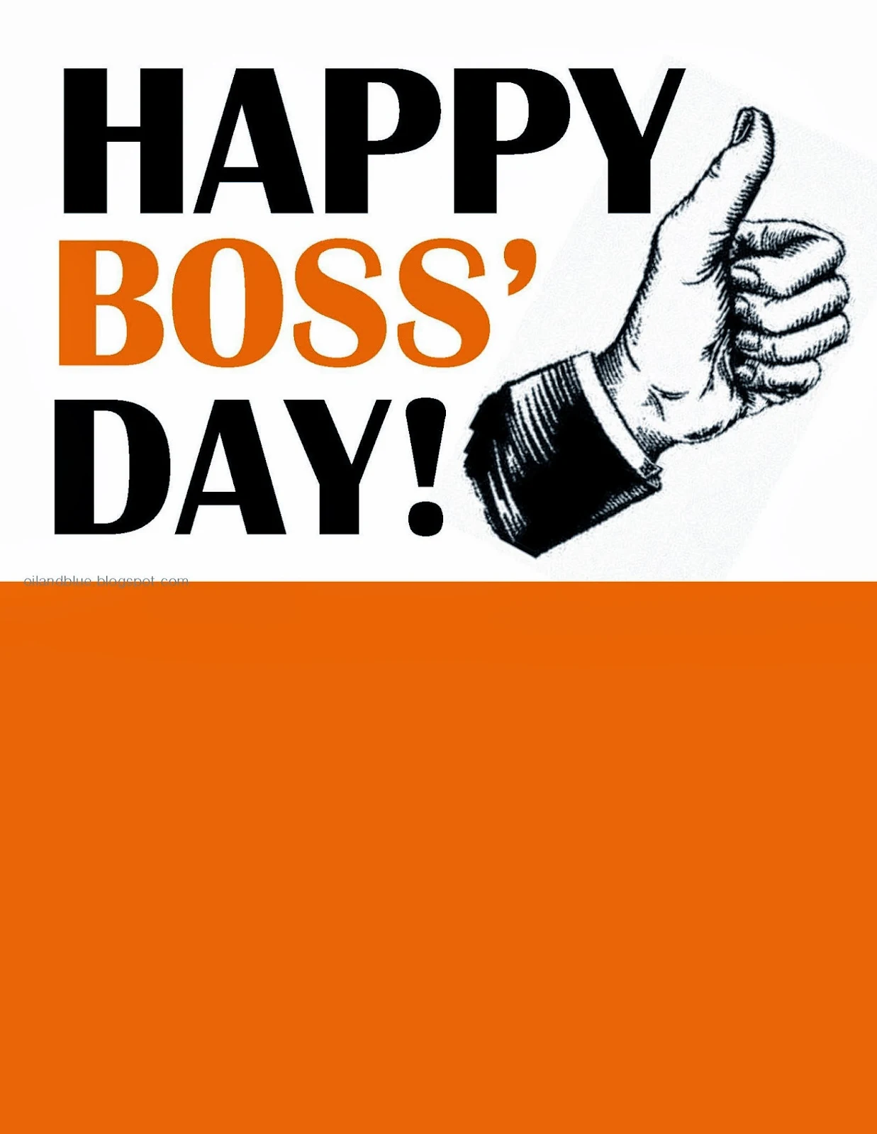 oil and blue HAPPY BOSS' DAY CARD Free Printable