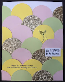 #CTMHCalendar, Mermaid, Gemstone, shimmer Gems, shimmer trim, circles, thin cuts, scraps, Shimmer Brush, water colour pencils, friend, Valentine, Vandra