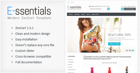 E-ssentials - Modern ZenCart Template - Zen Cart eCommerce