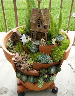 creative recycle craft with a broken pots