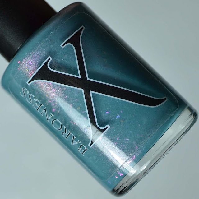 teal nail polish with color shifting shimmer