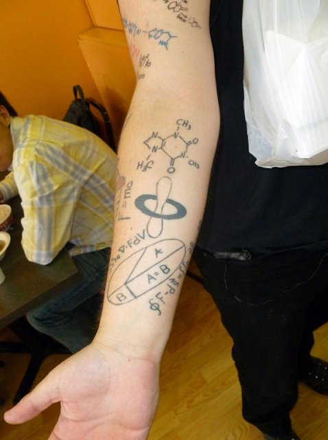 chemical formulae tattoos on arm