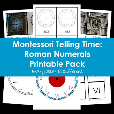 Montessori Telling Time: Roman Numerals Printable Pack