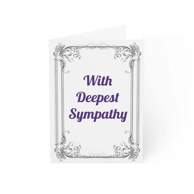With Deepest Sympathy Folded Greeting Cards (1, 10, 30, and 50pcs)