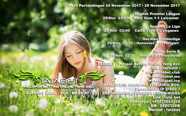 Hasil Pertandingan Tatabet 24 November 2017 - 25 November 2017