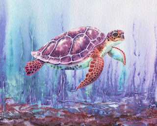 Giant Turtle Bestselling Painting For Children Room Interior Decor artist Irina Sztukowski