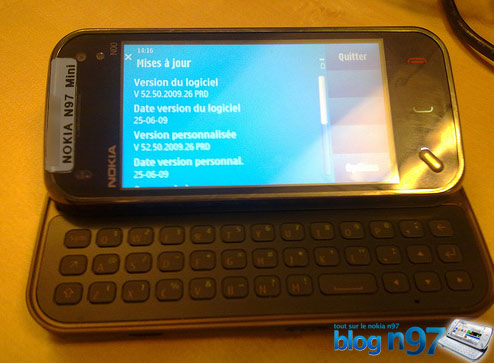 The Nokia N97 mobile phone is