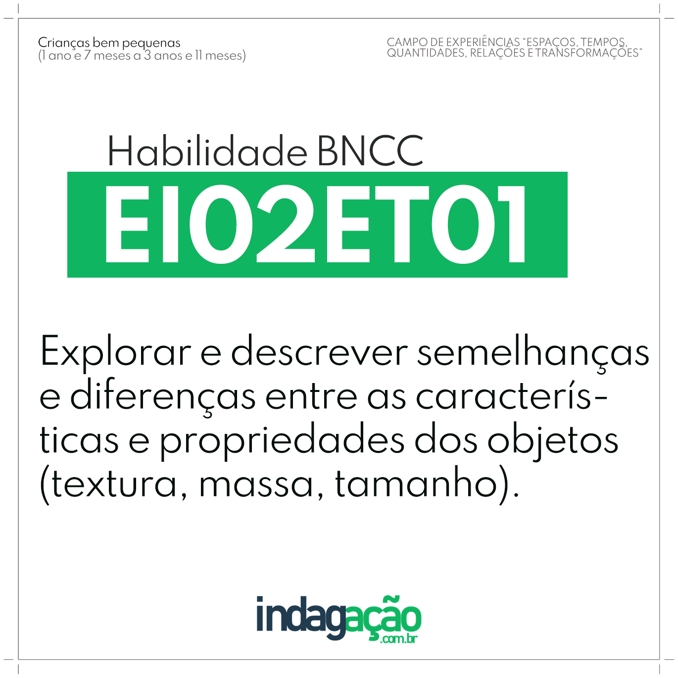 Habilidade EI02ET01 BNCC