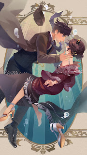 Artwork of Gary rescuing Marguerite from drowning