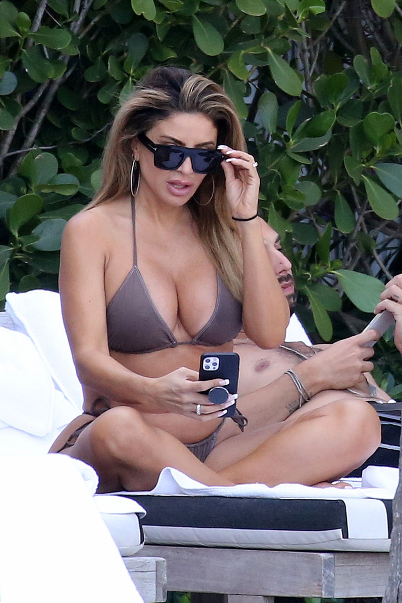 Larsa Pippen in Sexy String Bikini with Mystery Man In Miami