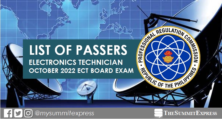 ECT RESULTS: October 2022 Electronics Technician board exam passers