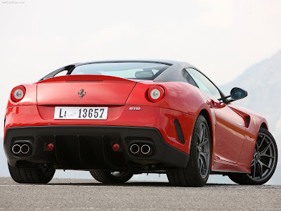 2011 Ferrari 599 GTO car rear angle