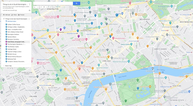 Map of things to do in London South Kensington
