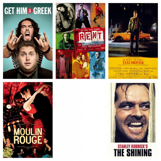 films, film review, film, the shining, get him to the greek, moulin rouge, rent, taxi driver, russell brand, 