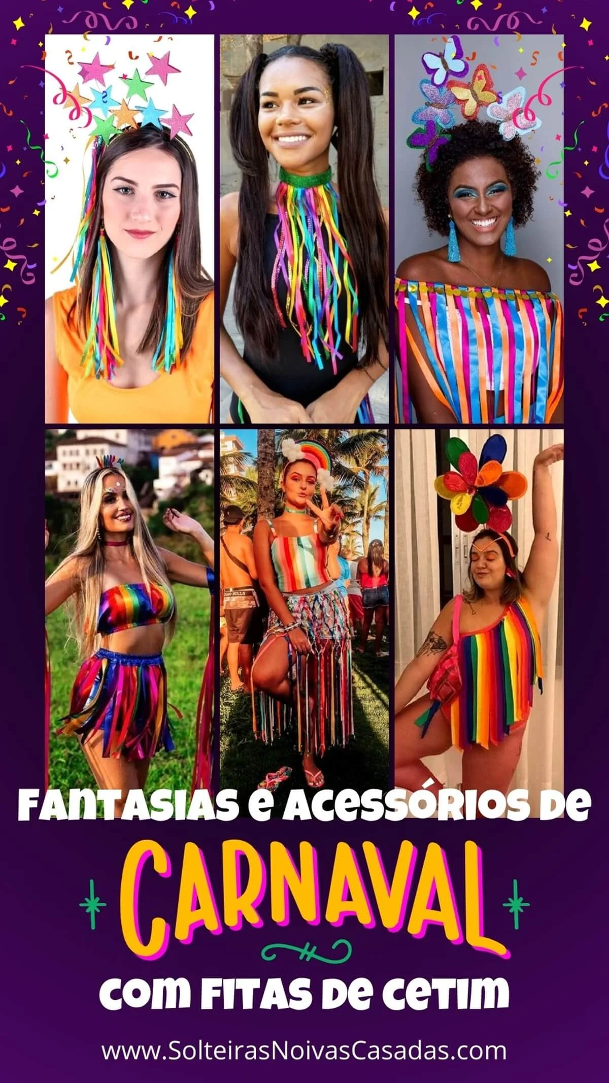 Fantasias e Acessórios de Carnaval com Fitas de Cetim