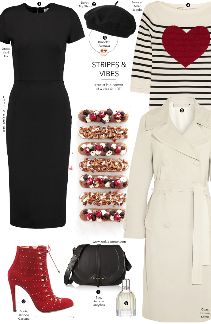How to style little black dress for a day off and Parisian-style casual outfit via www.look-a-porter.com