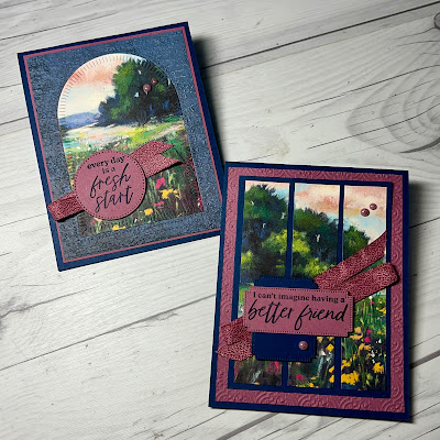 Cards created using the Stampin' Up! Garden Meadow Bundle and Meandering Meadow Designer Series Paper