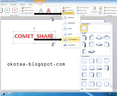 Cara Membuat tulisan 3D di Ms Word