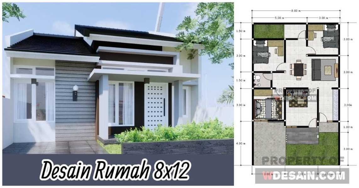  Sketsa Arsitek Rumah 8x12  3 Kamar Tidur DESAIN RUMAH  