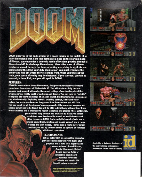 DOOM 1993 cover art - back