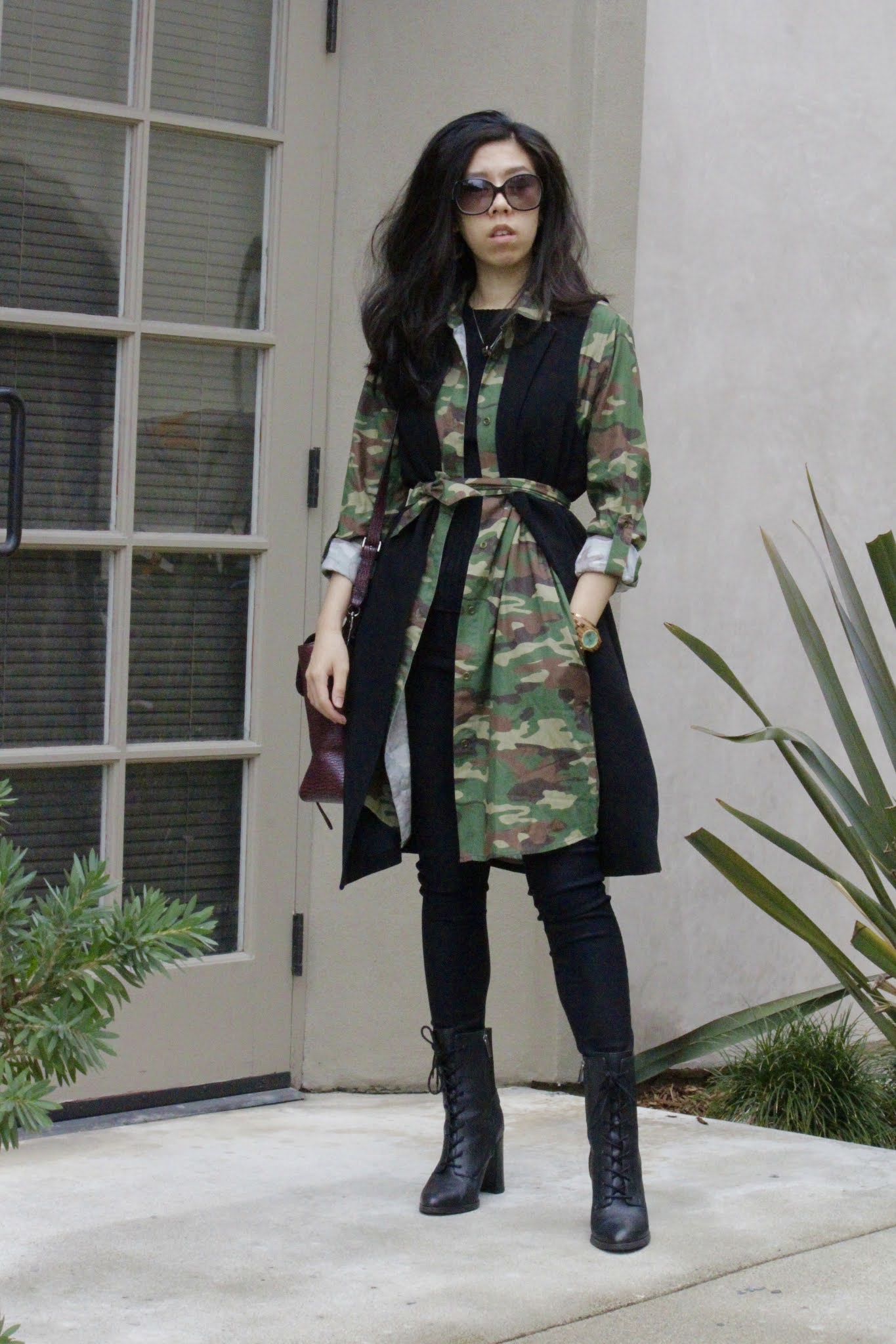 How to Style a Duster Coat - How to Style Camouflage Jacket - Camo Girl - Adrienne Nguyen