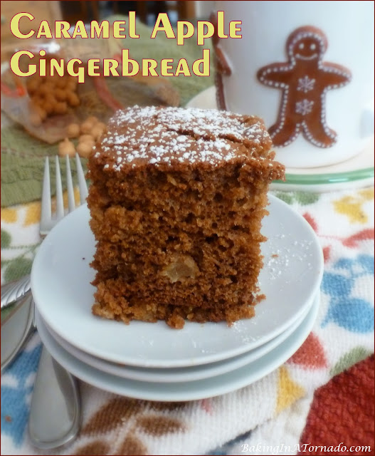 Caramel Apple Gingerbread | recipe developed by Karen of www.BakingInATornado.com | #recipe #dessert