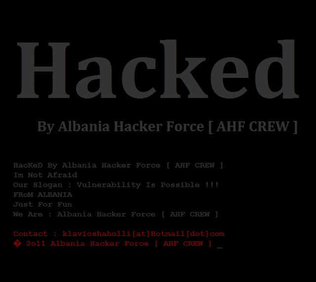 151 websites Got hacked By Albania hacker Force [AHF CREW]