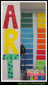 photo of: Art Room Wall and Vocabulary Words (Art Room RoundUP via RainbowsWithinReach)