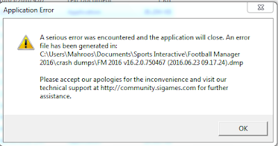 Cara Jitu Mengatasi Crash Dump di Football Manager 2016