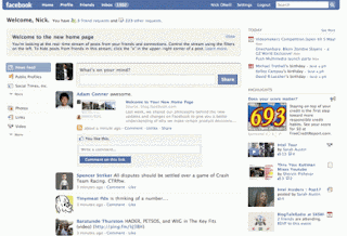 facebook home page