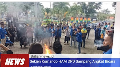 Demo PMII Sampang  Jilid III Bansos Dijadikan Ajang Bisnis, Angkat Suara dalam Orasi : Sekjen Komando HAM DPD Sampang