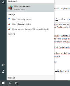 cara mematikan Firewall Windows 10 lengkap dengan gambar