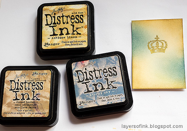 Layers of ink - Crown Artist Trading Card Tutorial by Anna-Karin Evaldsson.