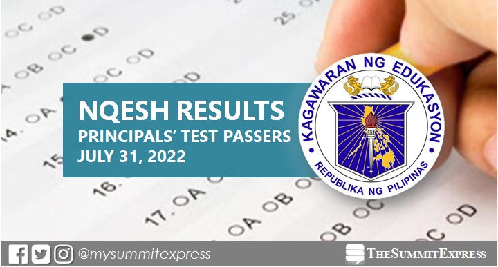 NQESH Results: July 2022 Principals' Test list of passers