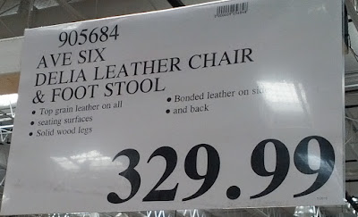 Deal for the Ave Six Delia Leather Lounge Chair and Foot Stool at Costco