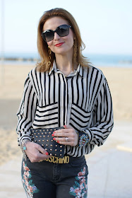 Romwe black and cream stripes shirt, Fashion and Cookies
