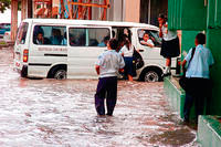 La Ceiba street after rain