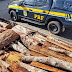 Carga de madeira ilegal é apreendida pela PRF na BR-330
