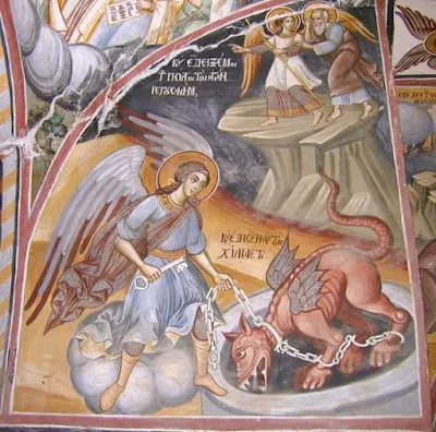 Xeropotamou Monastery (1783).  The imprisonment of Satan for a thousand years