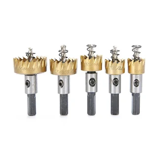 High-speed steel teeth drill bit hole saw HSS 6542 Titanium Coate Tooth Cutter Multi-Purpose for fast cutting of clean round holes hown - store