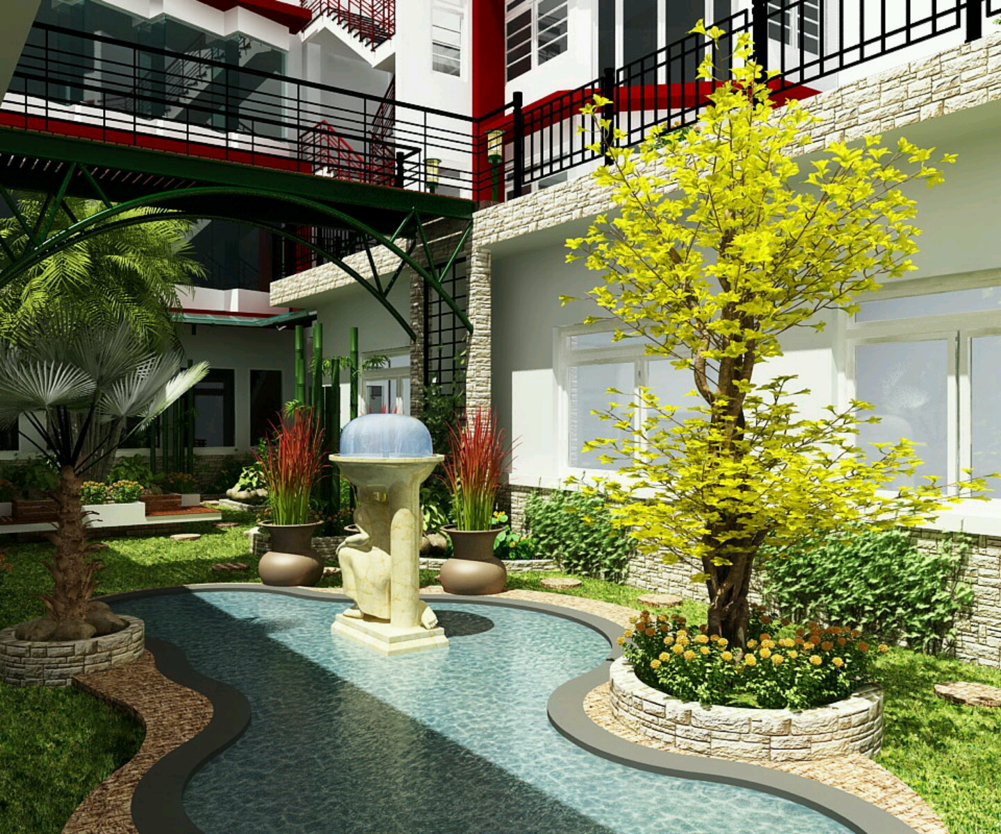 ... designs latest.: Modern luxury homes beautiful garden designs ideas